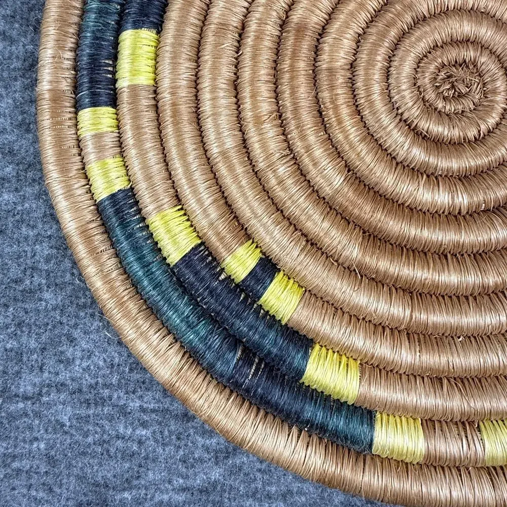 African Agaseke Wall Basket Traditional Artisan Handwoven Sisal Hanging Plate